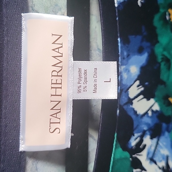 Stan Herman size large dress,floral,pretty flowy soft and silky - Picture 2 of 8